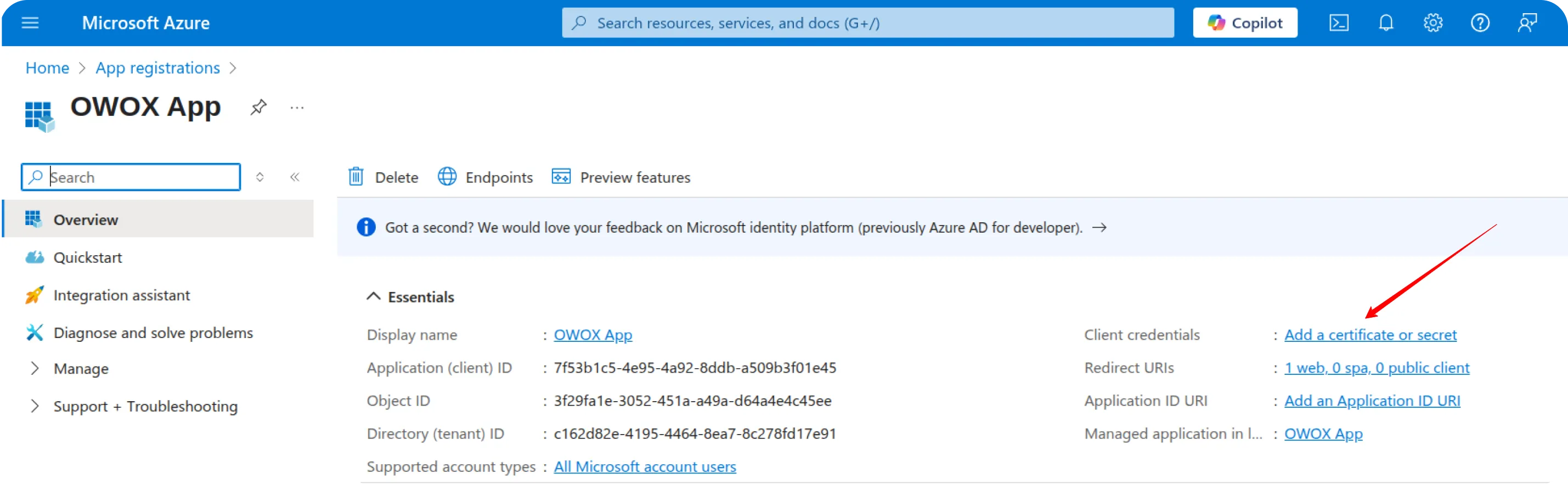 Bing Create Secret