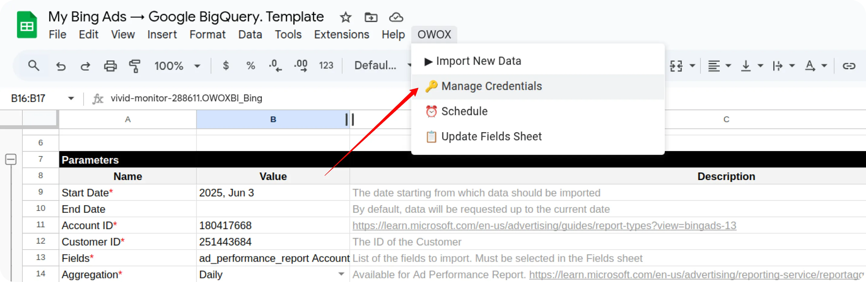 Bing Credentials