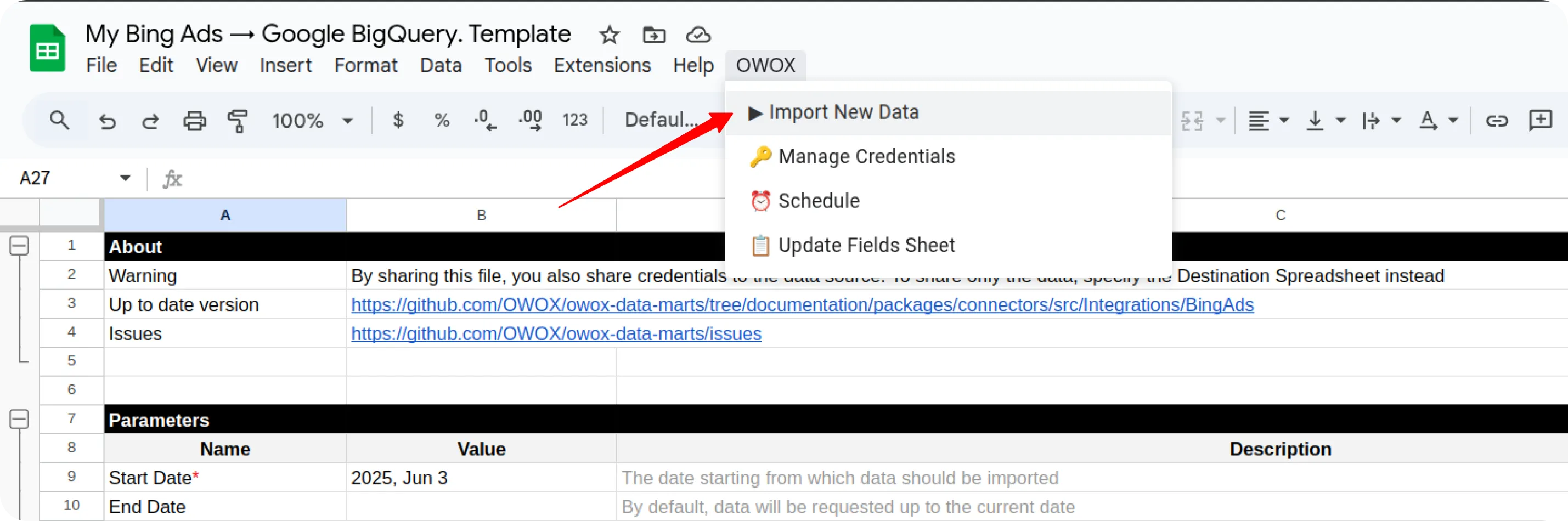Bing Import Data