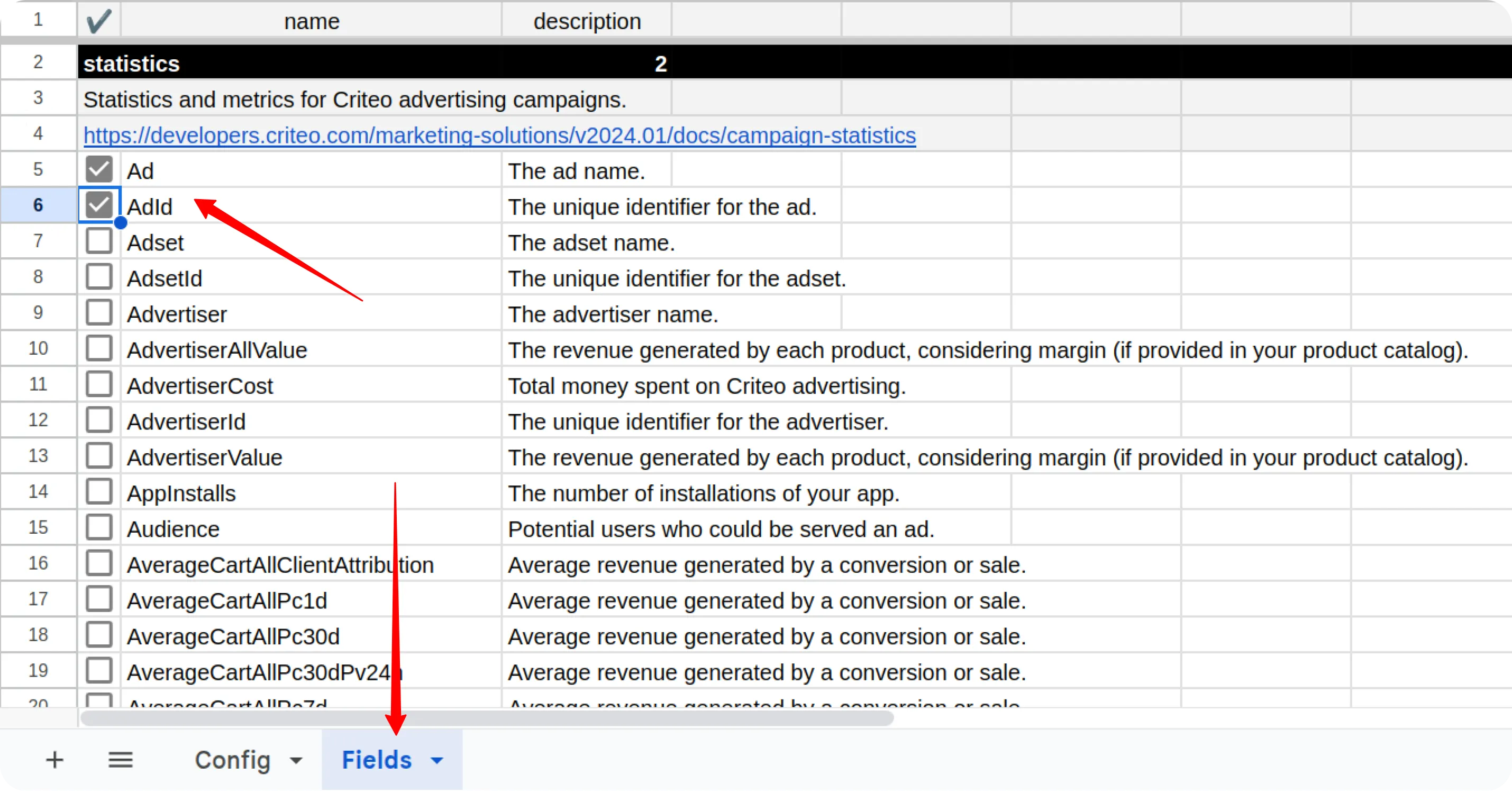 Criteo Fields