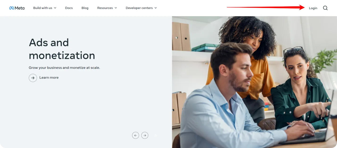 Facebook login portal