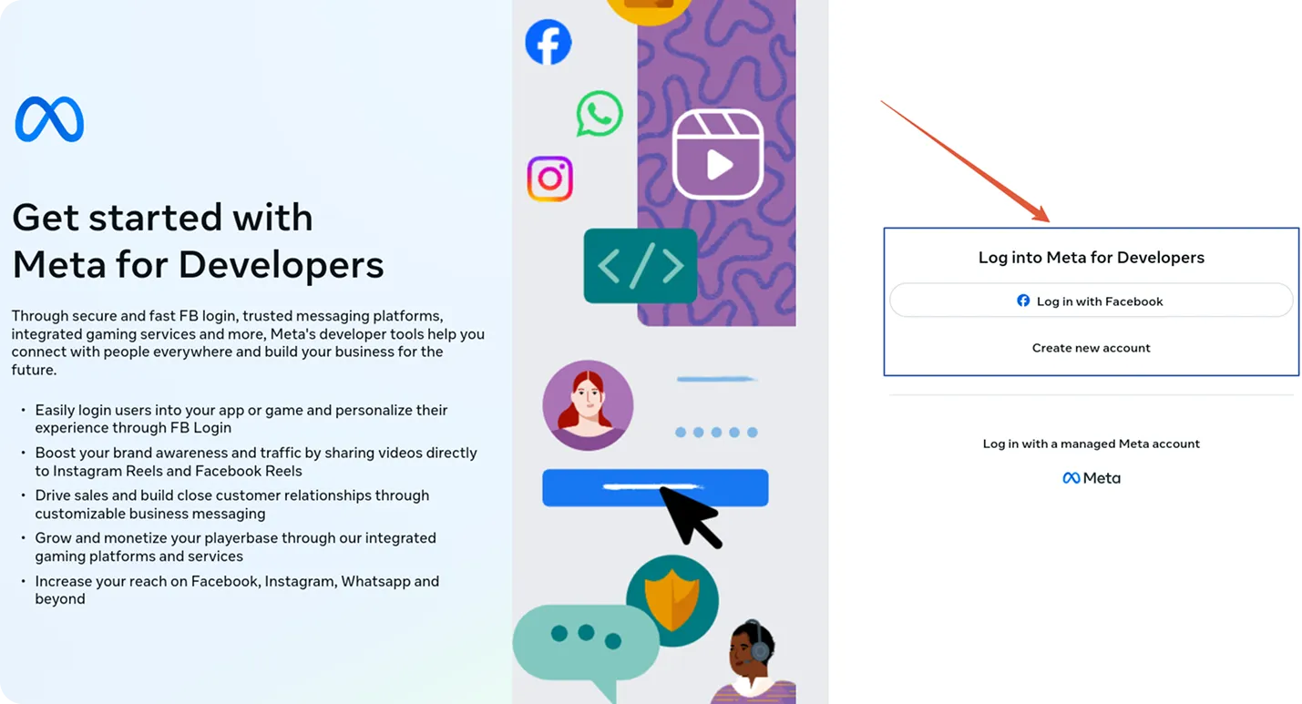 Facebook login page