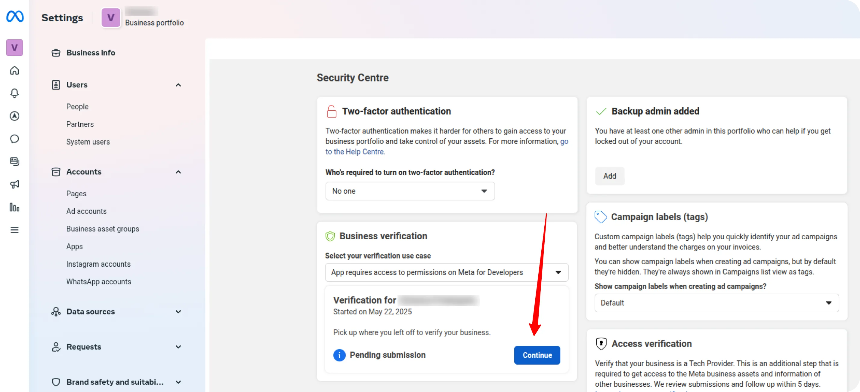 Facebook Portfolio Verification
