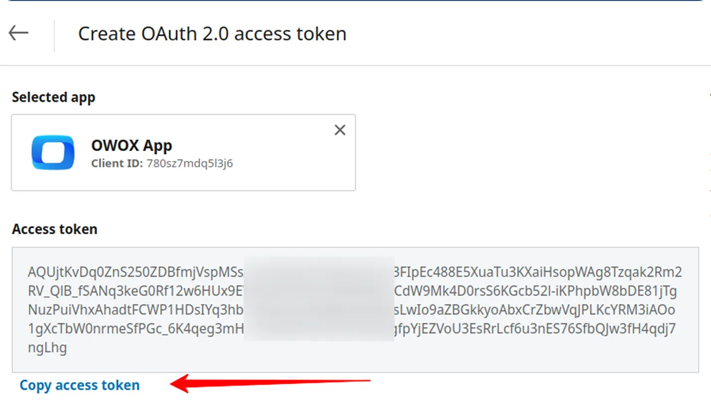 LinkedIn Copy token
